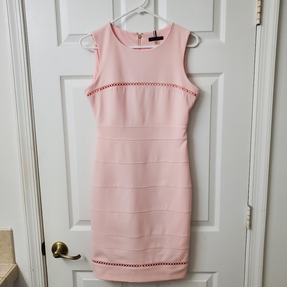 Tommy Hilfiger Elegant Pale Pink Sleeveless Bodycon Dress Size 4